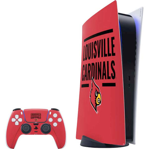 University of Louisville Cardinals Striped PlayStation PS5 Skins